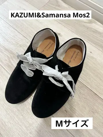 사만사 모스2 카즈미 콜라보 레이스업 벨로아 슈즈 블랙