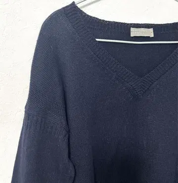 마가렛호웰 간지 니트 피셔맨즈 다크 네이비 스코틀랜드 면 린넨