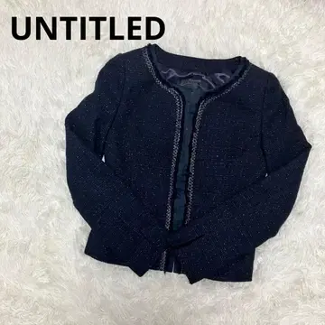 언타이틀 UNTITLED 노카라 트위드 자켓 S 네이비