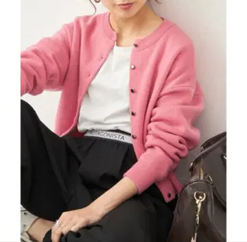 스무스 컴팩트 니트 가디건 핑크