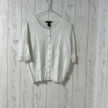 GRACE ELEMENTS 화이트 가디건 L 귀여운 세련된 당일 발송