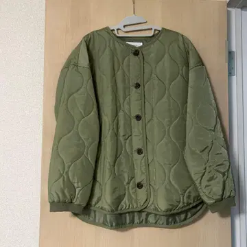 Samansa Mos2 blue 올리브 퀼팅 자켓