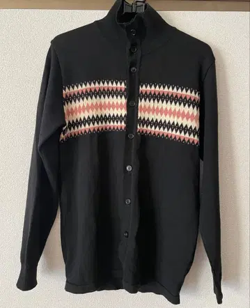 REATS TAILOR ZAZOUS 기하학 패턴 블랙 긴팔 가디건