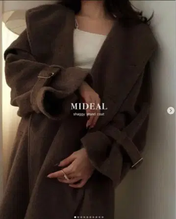 mideal 샤기 스탠드 코트 미나마츠