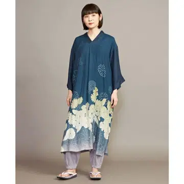 와모노야 카야 꽃잎 원피스 그린