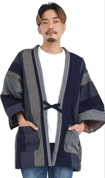 미야타 직물 한텐 남성용 네이비 컬러