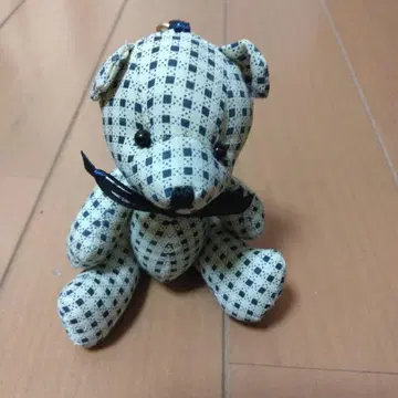 테디베어 깅엄 체크 흡착식 키링