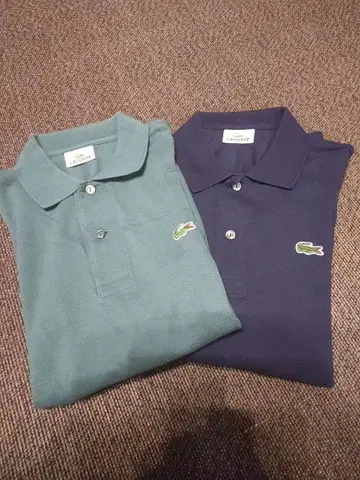 Lacoste 피케 셔츠 2장 세트 그린 네이비 긴팔 특가 eS