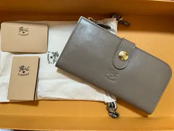 새상품 일비종떼 가죽 장지갑 롱 지갑 그레이 남녀 공용