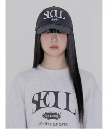 itzavibe CITY OF CATS 로고 캡 [블랙]