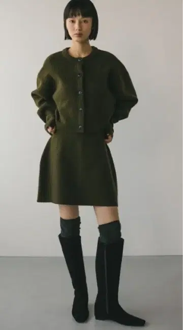 STYLEMIXER 코쿤 니트 미니 스커트