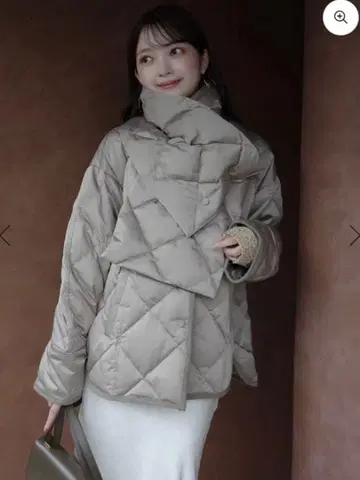 [ TAION x anuans ] 스톨 세트 미들 다운 베이지