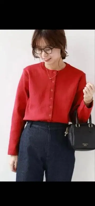 저널 스탠다드 relume 레드 긴팔 가디건