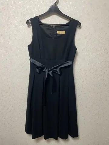 블랙 슬리브리스 원피스