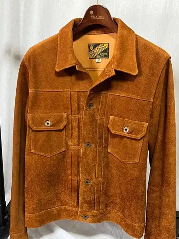 새상품급 와이투레더 스웨이드 자켓 TB-141 38 사이즈