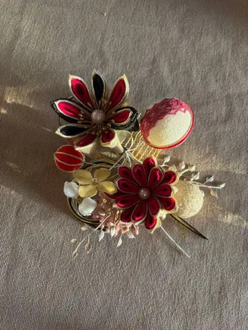 일본 의류 머리 장식 꽃과 구슬 장식