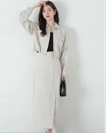 미사용 새상품 프로포션 트위드 아지메 내로우 스커트