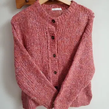 에카 소포 핑크 믹스 니트 가디건