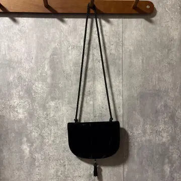 블랙 벨벳 숄더백 태슬 포함