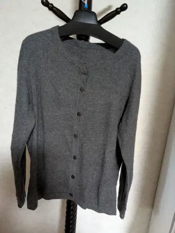 캐시미어 100% 그레이 버튼 가디건 LL 사이즈