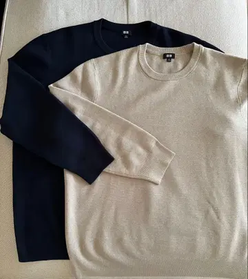 UNIQLO 워셔블 밀라노 리브 크루넥 스웨터 2장 세트