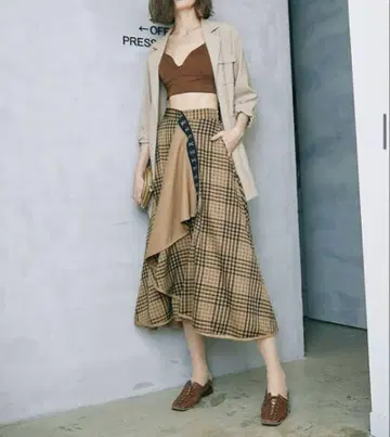 아메리 체크 스커트