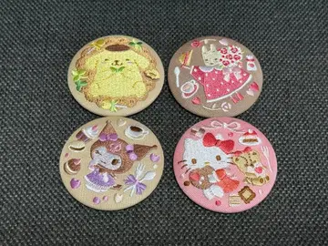 산리오 자수 캔뱃지 키티 쿠로미 폼폼푸딩 마론크림