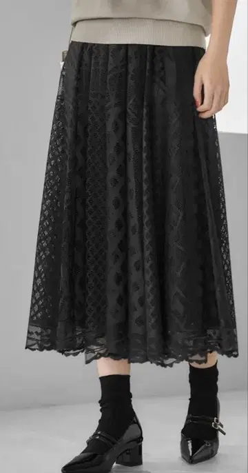스타일 델리 지오메트릭 레이스 스커트