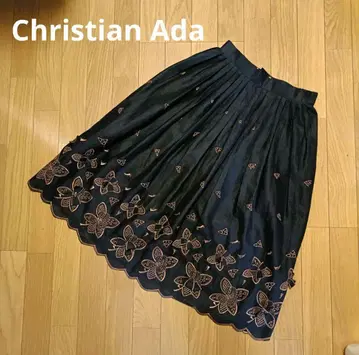 Christian Ada 플레어 스커트 레이스 자수 이토킨 입체 장식