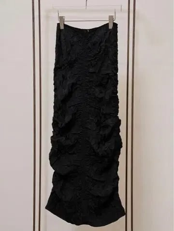 투데이풀 블랙 chambray gather skirt 38