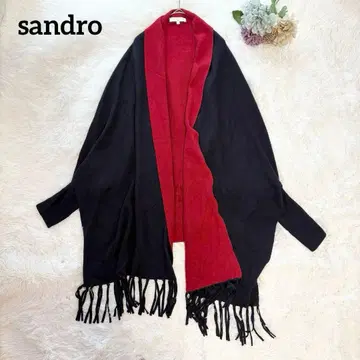 [ sandro ] 산드로 프린지 숄 가디건 겉옷 니트 볼레로