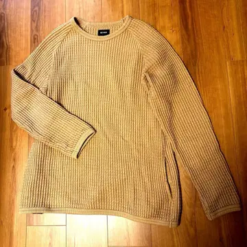 BEAMS 남성용 L 사이즈 긴팔 와플 T셔츠