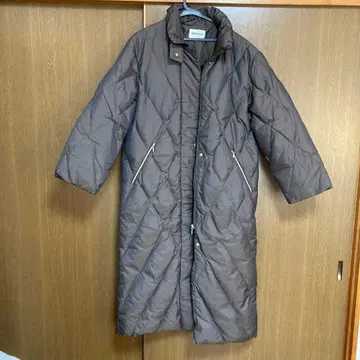 [ 새상품급 ] 브라운 다운 롱 코트 후드 부착