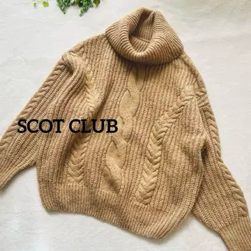 SCOT CLUB 스콧 클럽 케이블 니트 스웨터 터틀넥