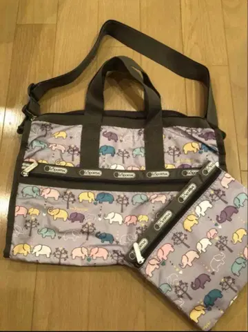 코끼리 패턴 보스턴 백 중형