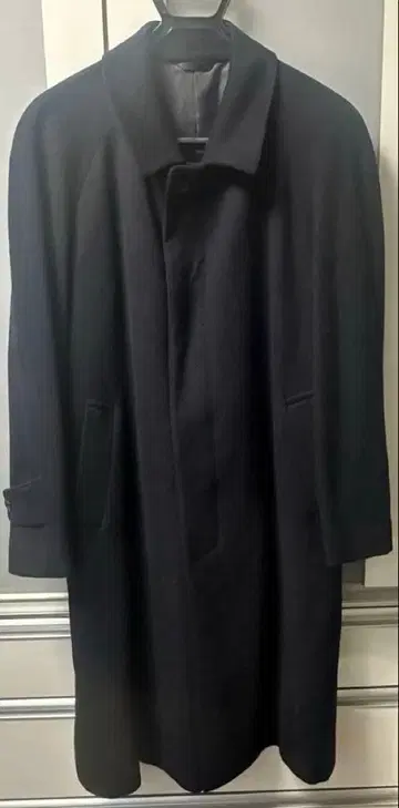 캐시미어 100% 롱 코트 짙은 네이비 네이비