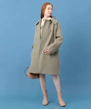 [ 새상품급 ] DEICY 데이시 스테인 칼라 울 미디 코트