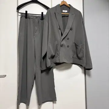 셋업 그레이 M 사이즈 오피스 캐주얼 팬츠 자켓 빅