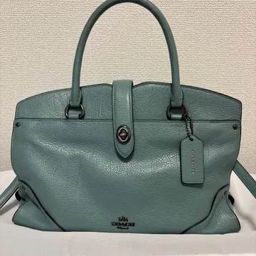 민트 그린 가죽 핸드백