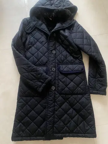 매킨토시 보아 퀼팅 코트 34 네이비