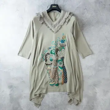 토쿠코 프리미어볼 스트레치 자수 튜닉 원피스 9 (M)