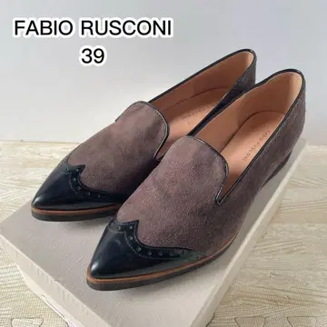 새상품급 FABIO RUSCONI 플랫슈즈 39 브라운