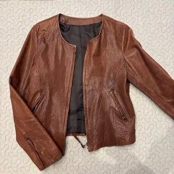 이탈리아제 브라운 가죽 자켓