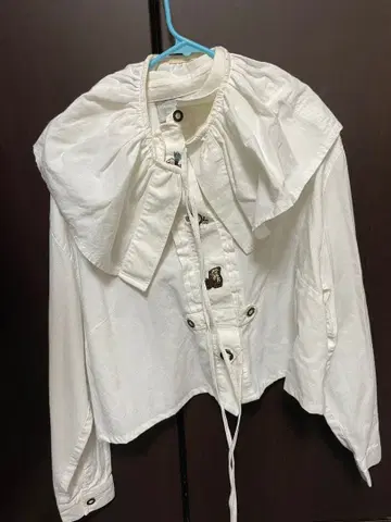 CHECKOUT 프릴 긴팔 셔츠 46/48 화이트