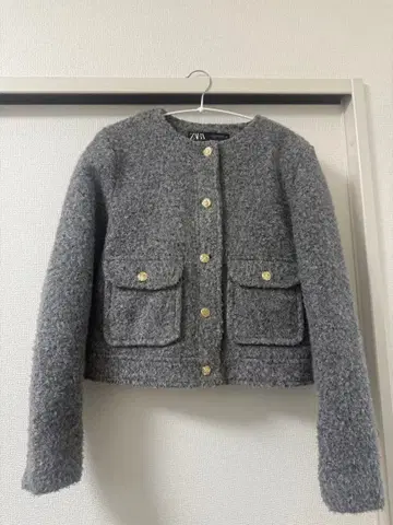 ZARA 부클레 숏 자켓 골드 버튼