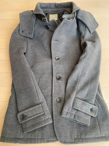 나노 유니버스 그레이 울 피코트 S 사이즈 후드 부착