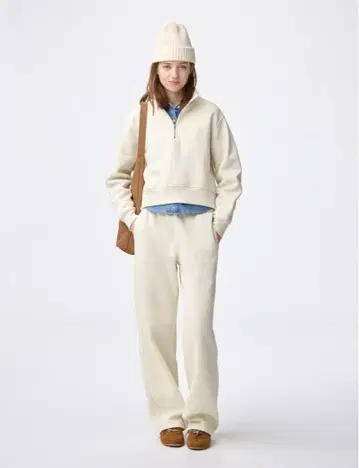 GU 헤비 웨이트 맨투맨 배럴 레그 팬츠+EC(긴 길이 77.5cm)