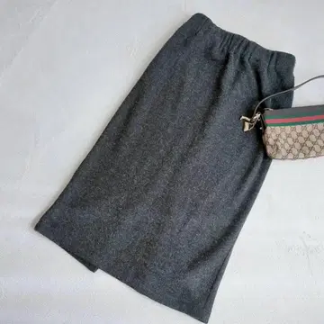 울 혼방 오스카 니트 스커트 타이트 스커트 백 슬릿 고급 S