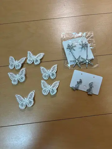 웨딩 나비 별 귀걸이 헤어 액세서리