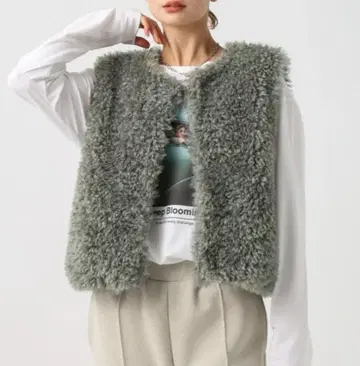 새상품 BAYFLOW 인조 모피 베스트